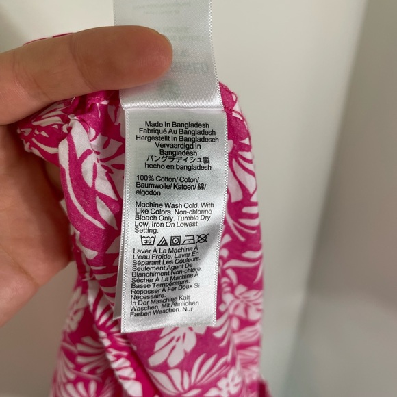 J. Crew Pink Fuchsia White Floral Elastic Waistband Shorts Cotton Summer XL - Picture 10 of 11